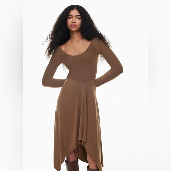 NWOT ARITZIA Wilfred Nuage Dress Cocoa BrownM Medium - Picture 4 of 16